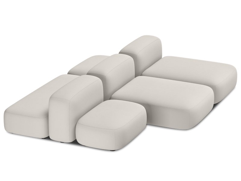 Диван модульный Риббл-6 Bucle White